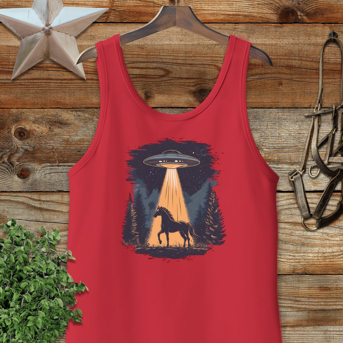 Horse Alien Abduction Tank Top