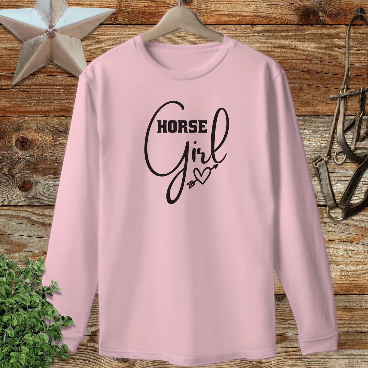 Horse Girl with Arrow Long Sleeve Tee