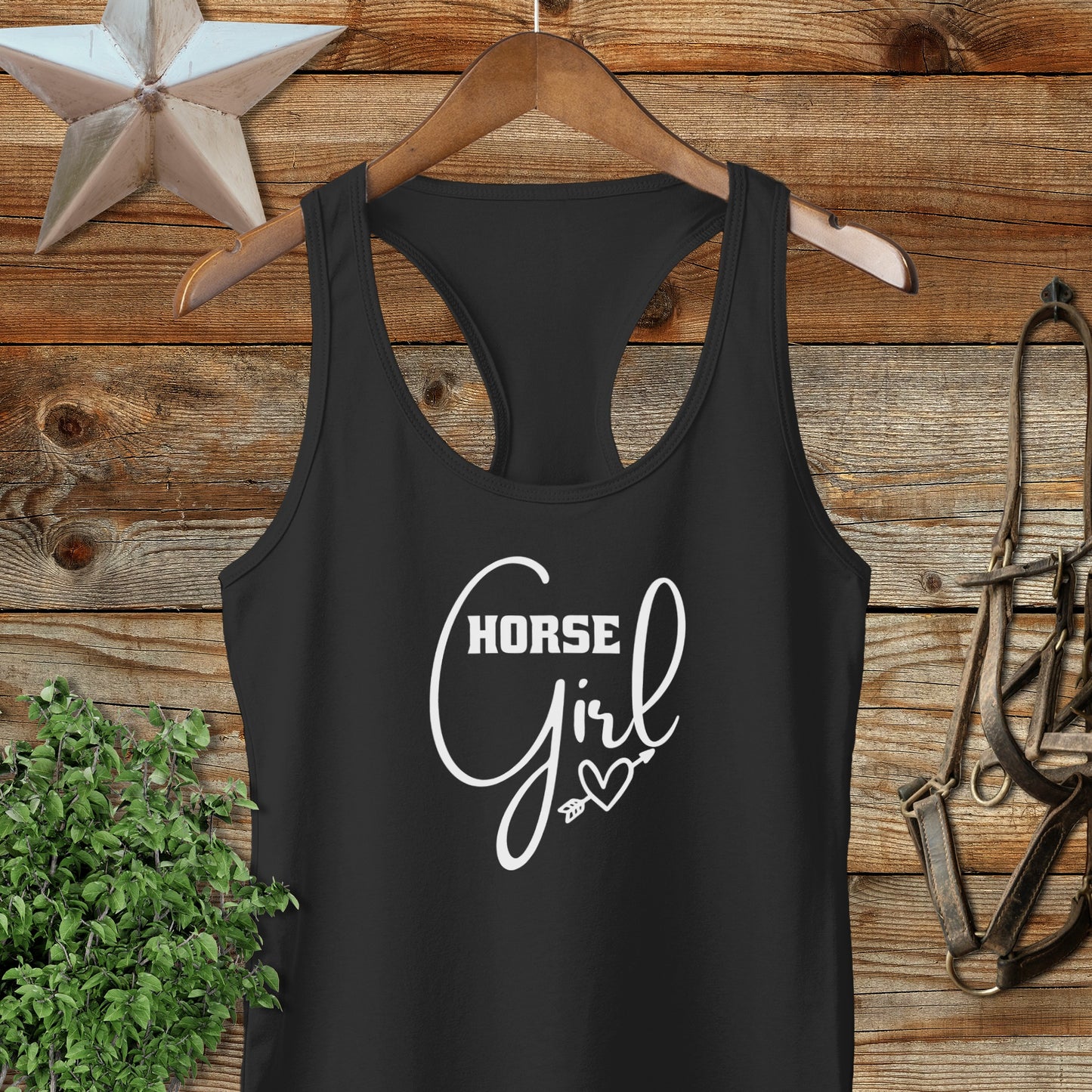 Horse Girl with Arrow Racerback Tank