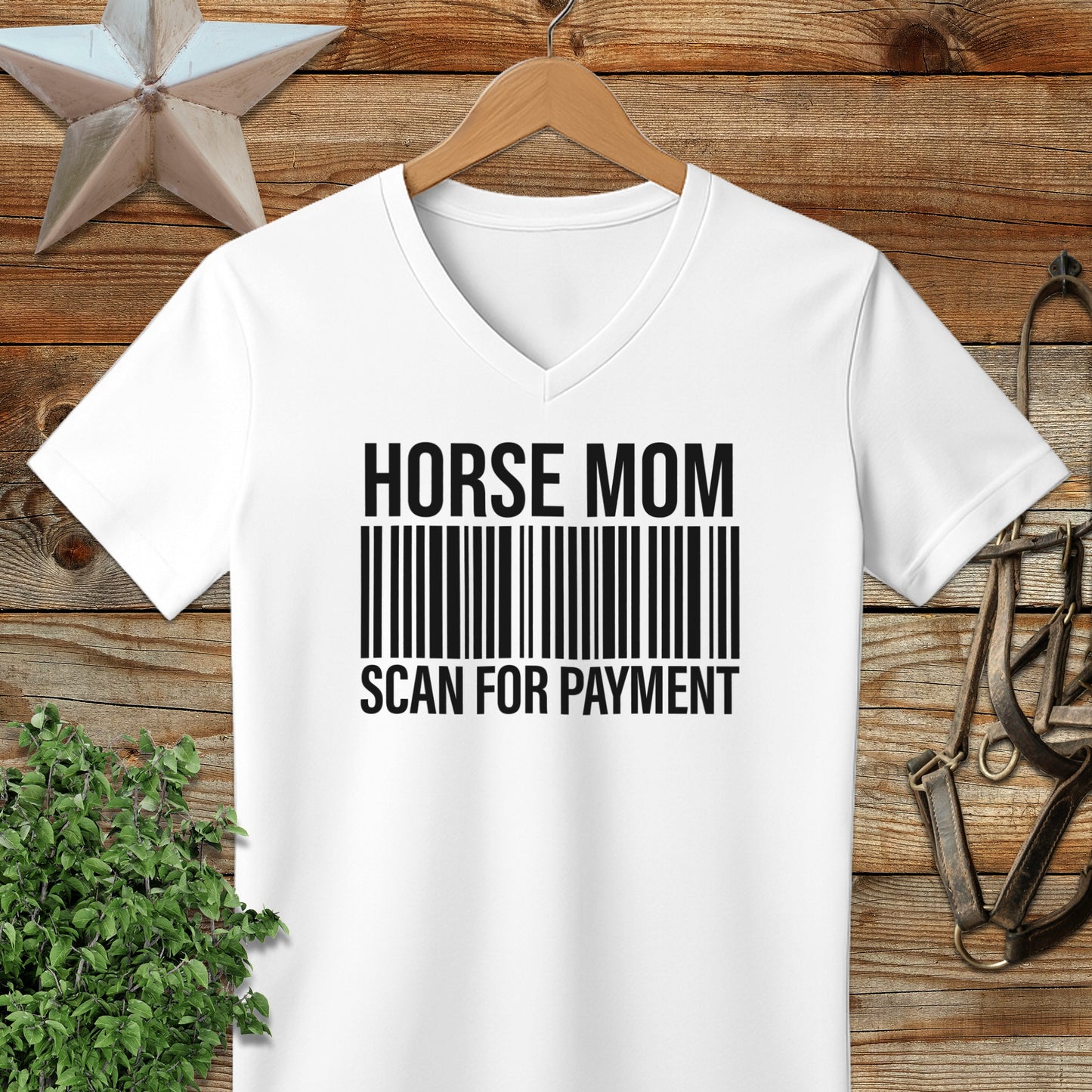 Horse Mom Scan for Payment V-neck