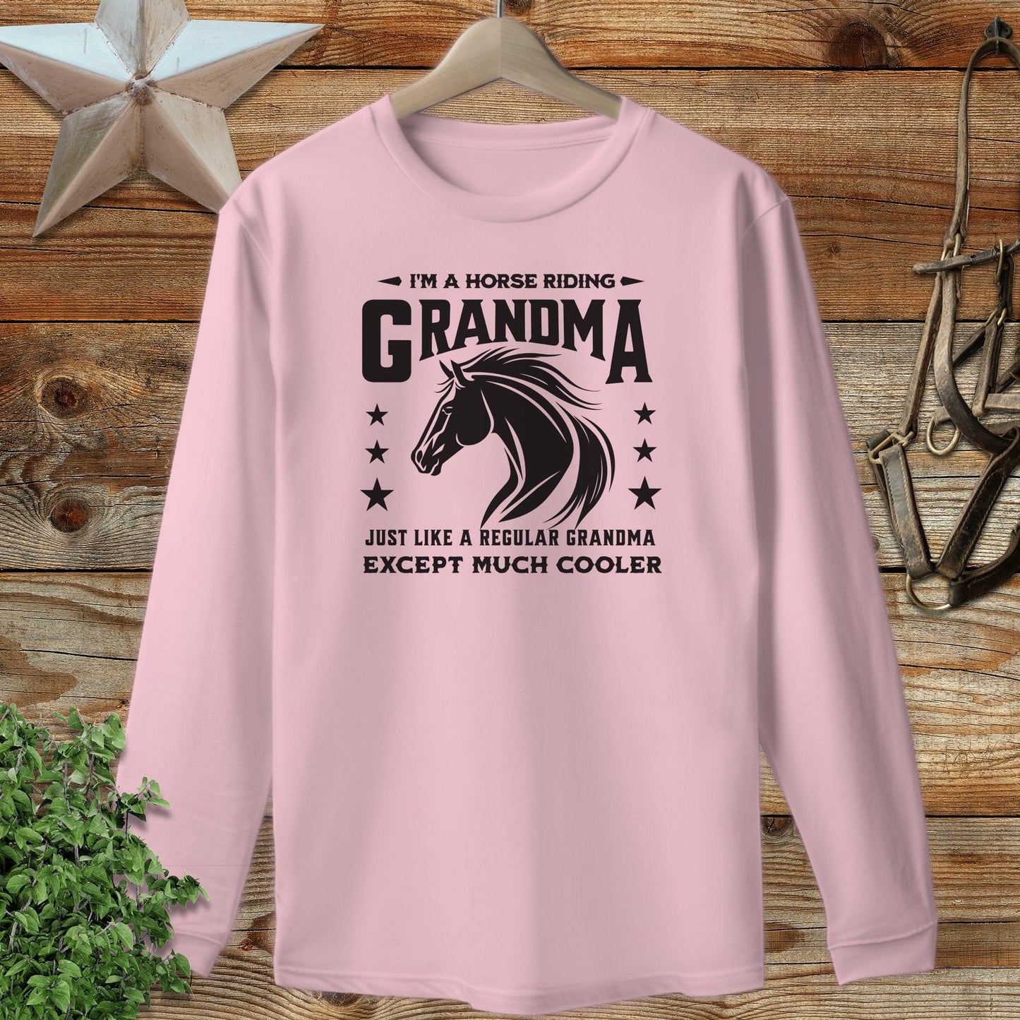 Horse Riding Grandma Long Sleeve Tee