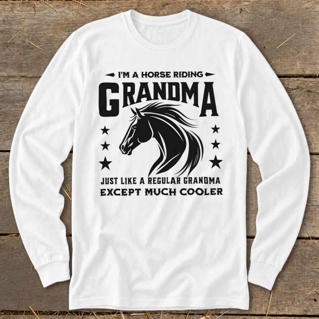 Horse Riding Grandma Long Sleeve Tee