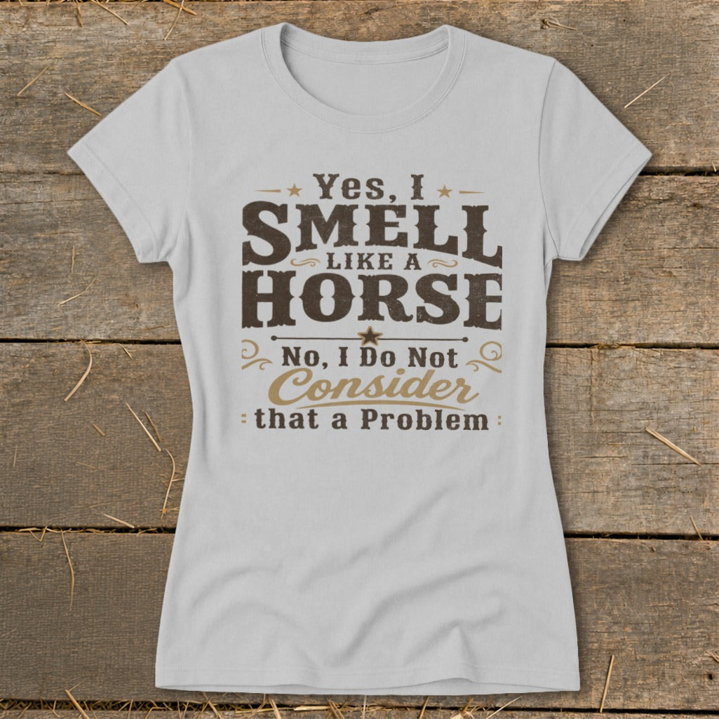 I Smell Like a Horse Ladies Tee - Sport Grey