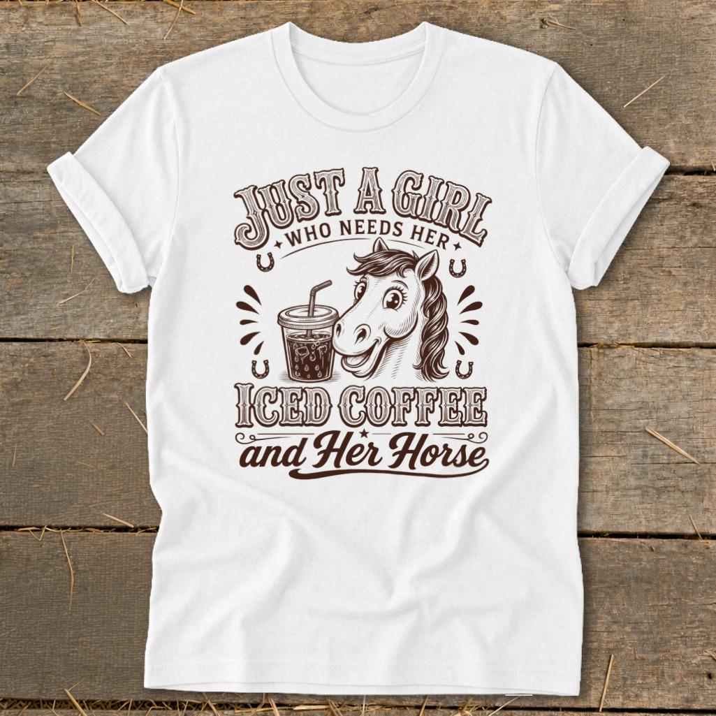 Iced Coffee And Horse Softstyle Tee