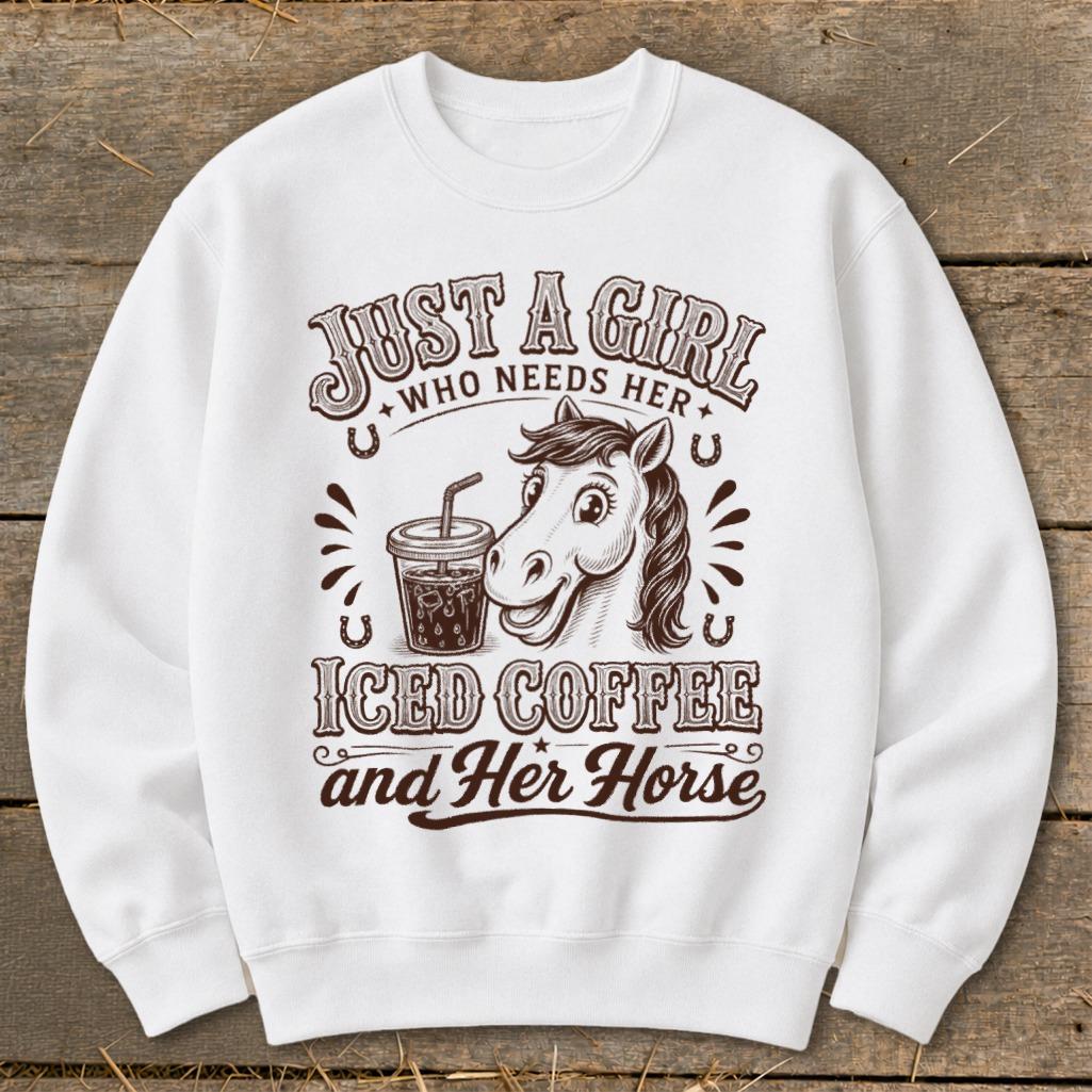Iced Coffee And Horse Sweatshirt