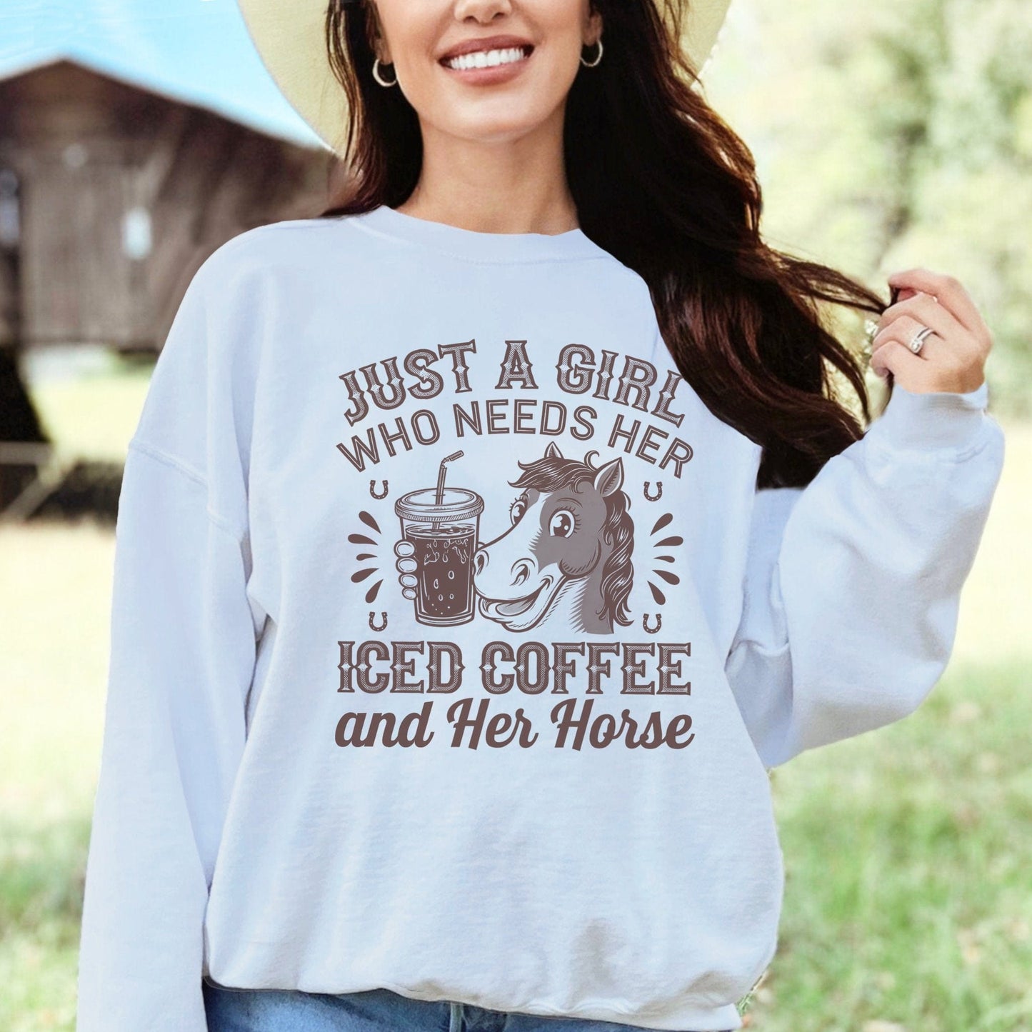 Iced Coffee And Horse Sweatshirt