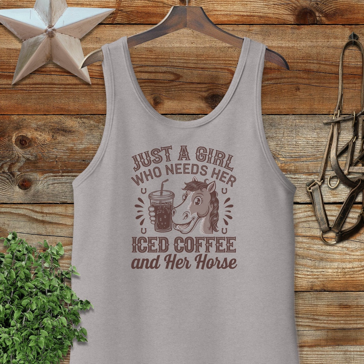 Iced Coffee And Horse Tank Top