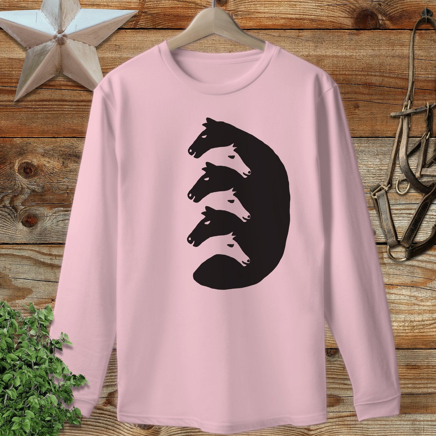 Interlocking Horse Heads Long Sleeve Tee