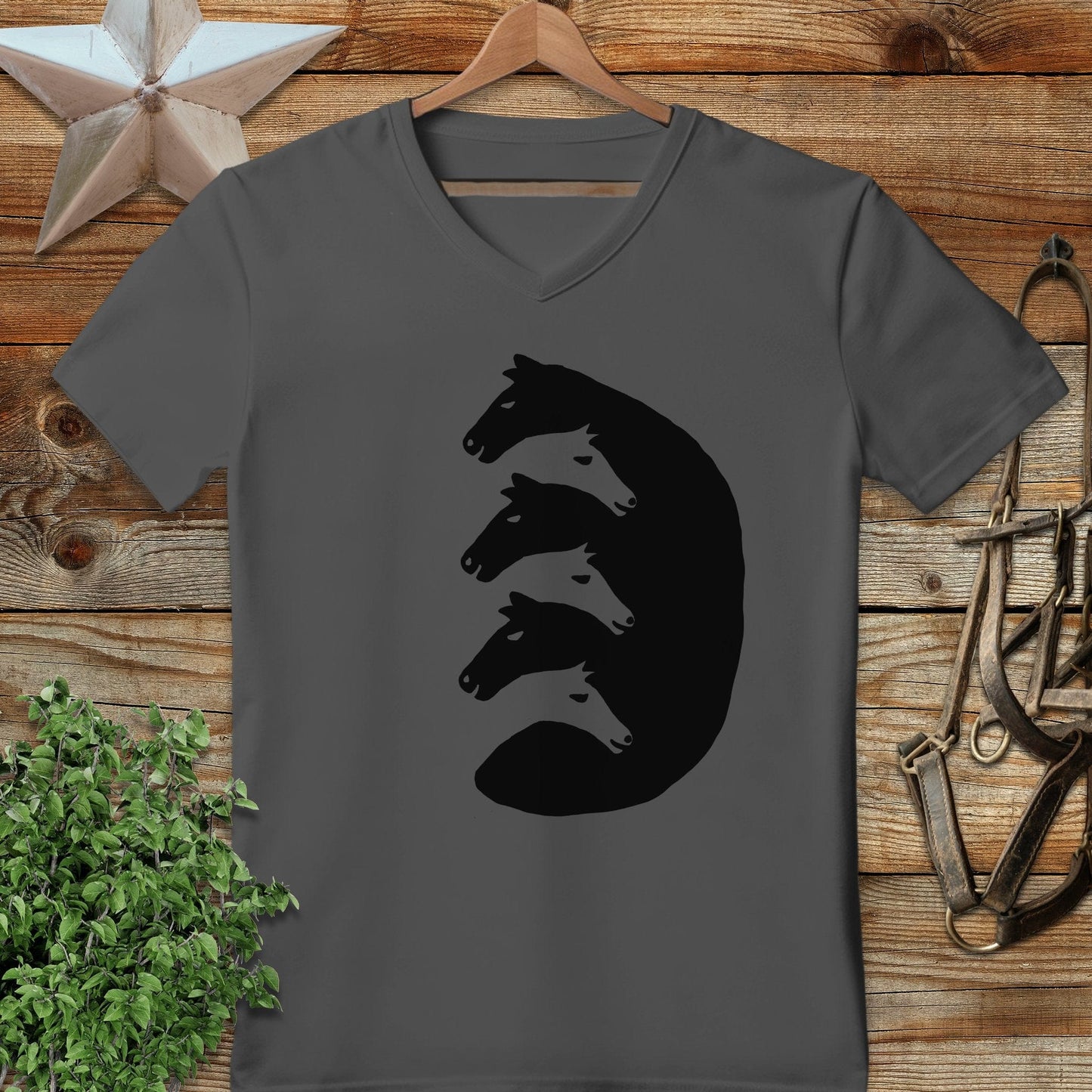 Interlocking Horse Heads V-neck
