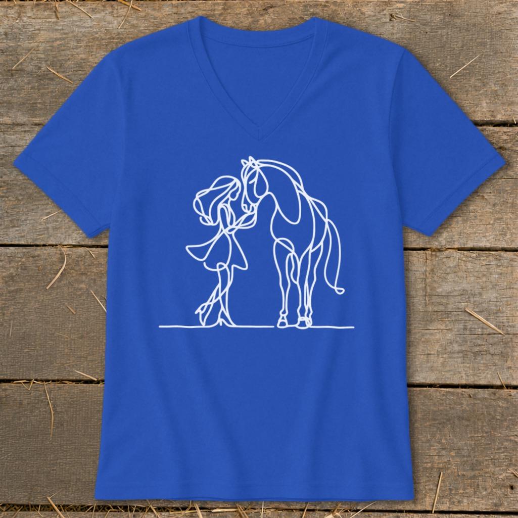 Lady and Horse V-neck