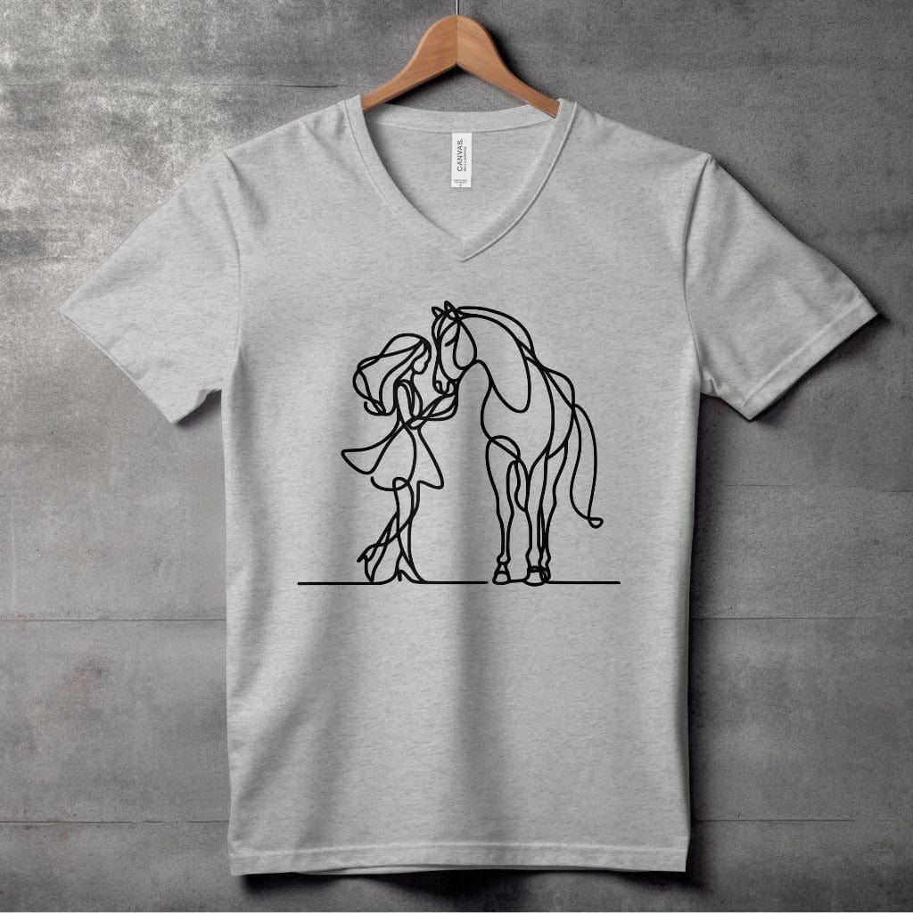 Lady and Horse V-neck (Adult)