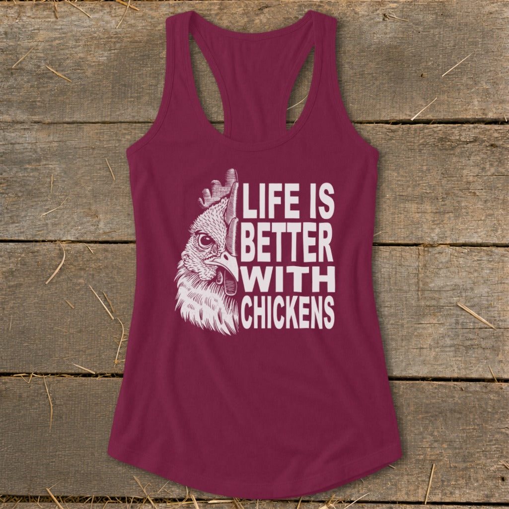 Life With Chickens Racerback Tank