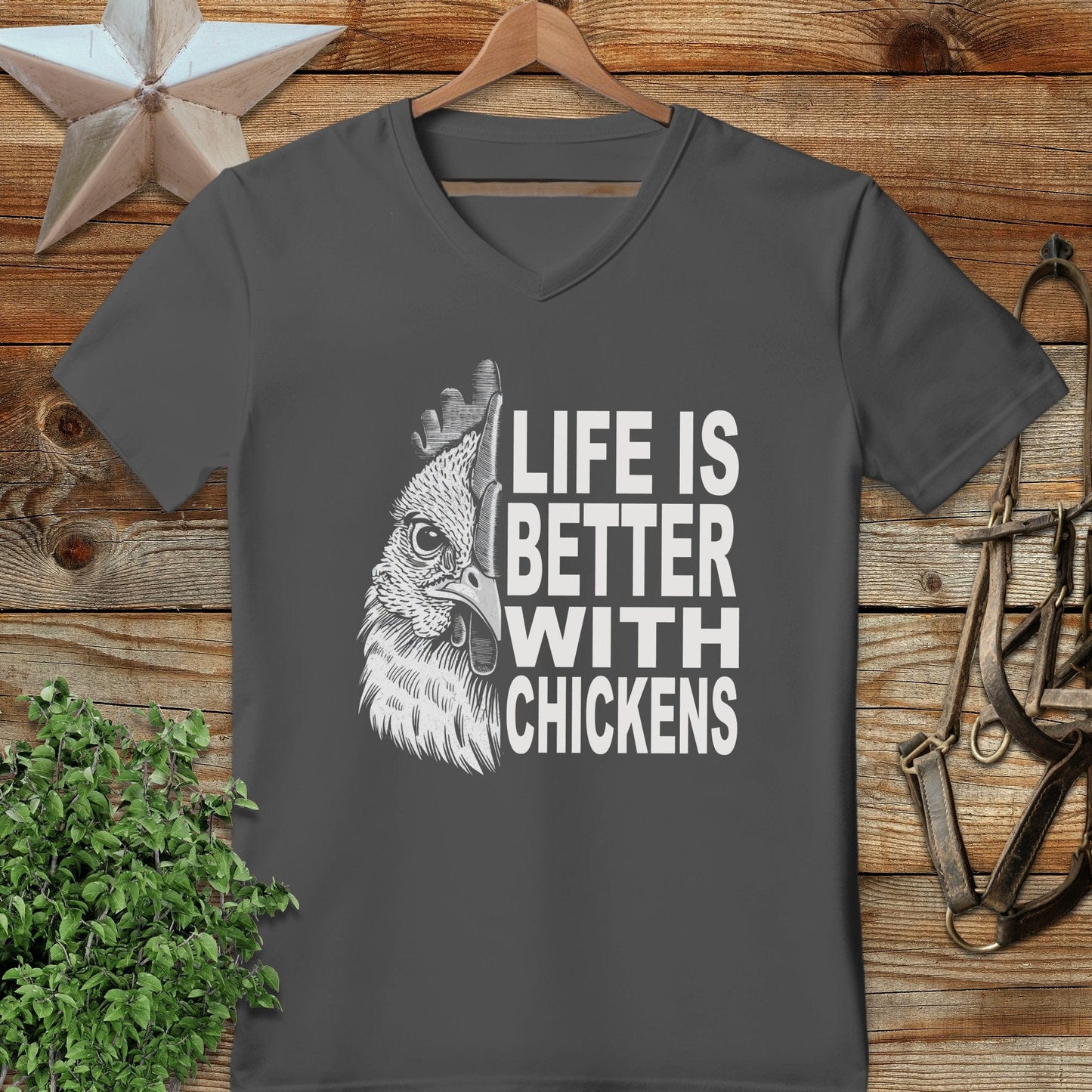 Life With Chickens V-neck