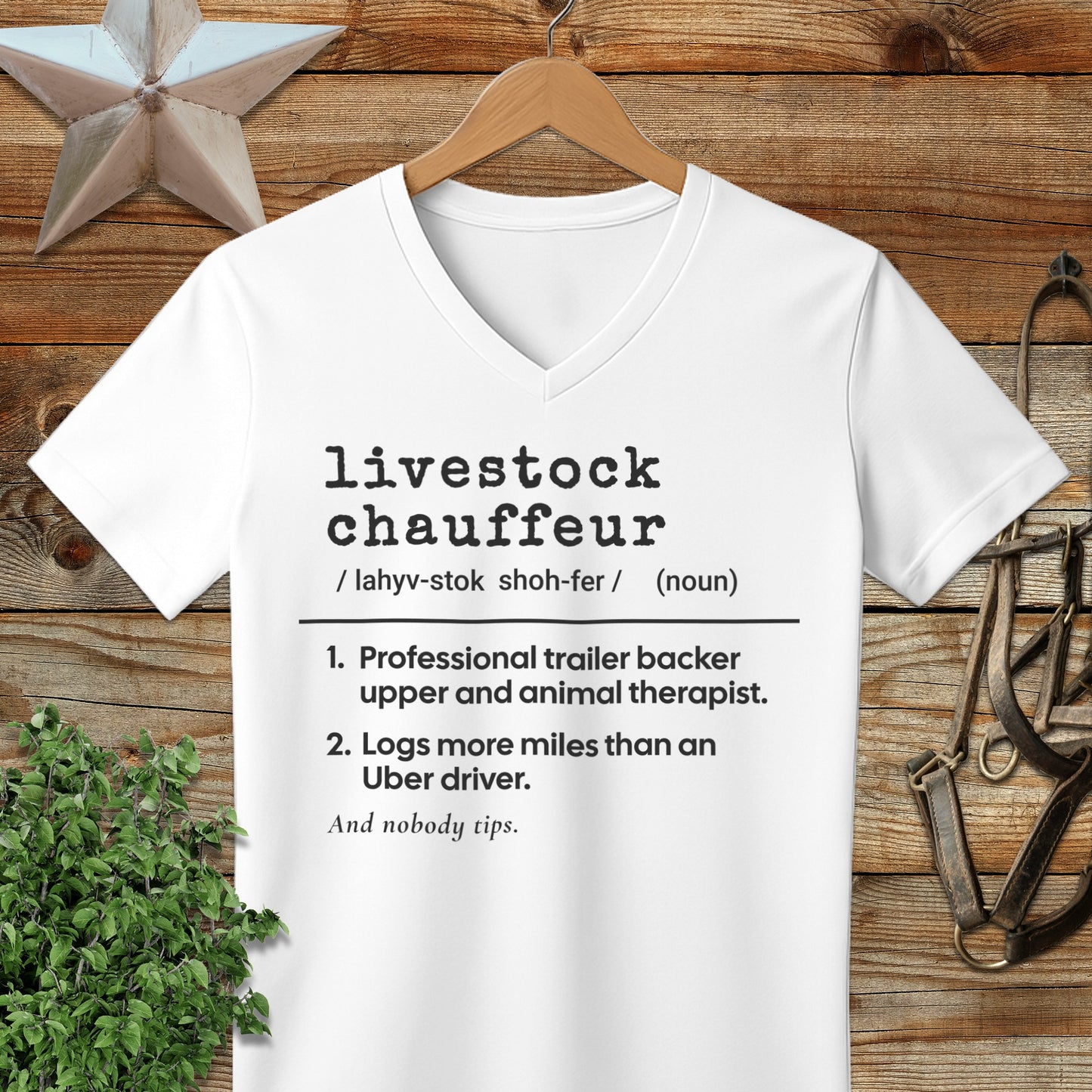 Livestock Chauffeur Definition V-neck