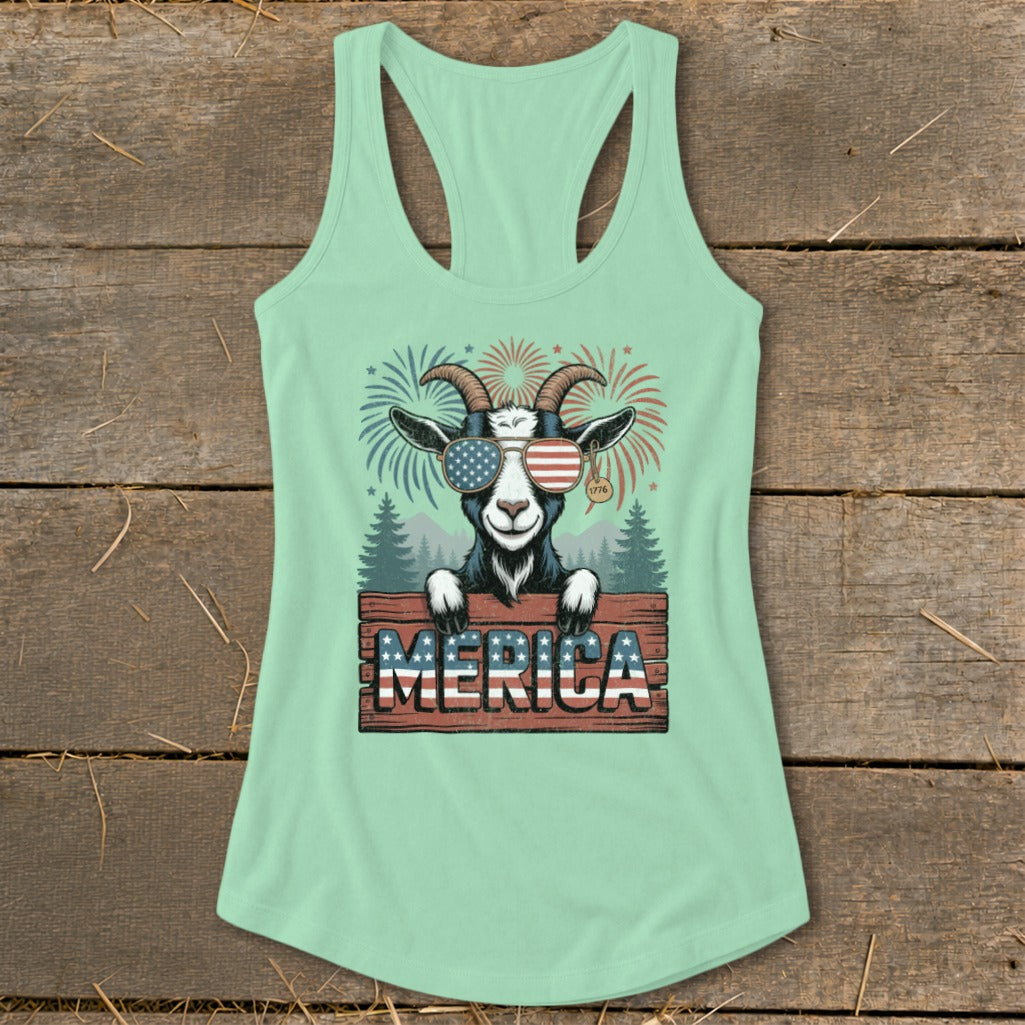 Merica Goat Racerback Tank