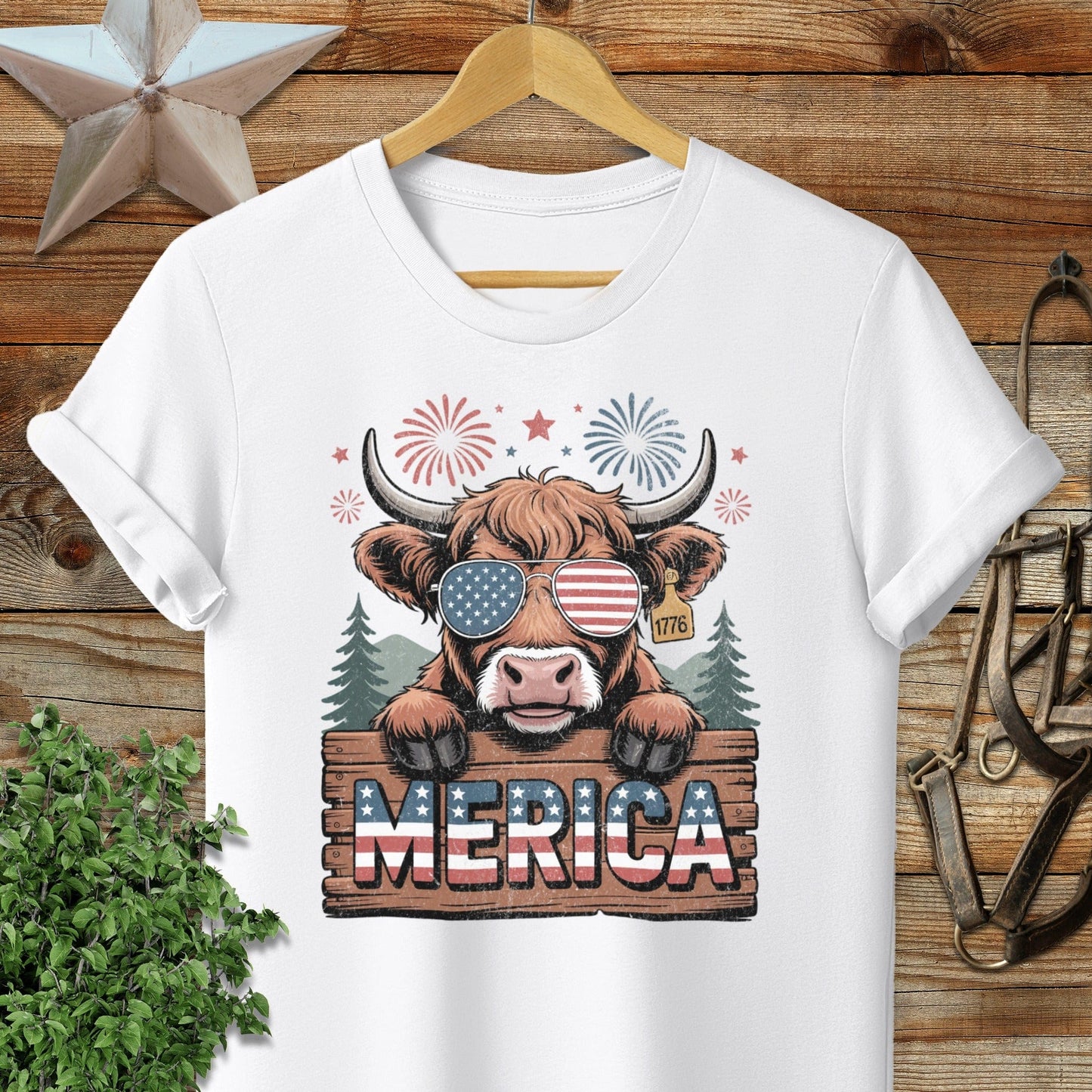 Merica Highland Cow T-shirt