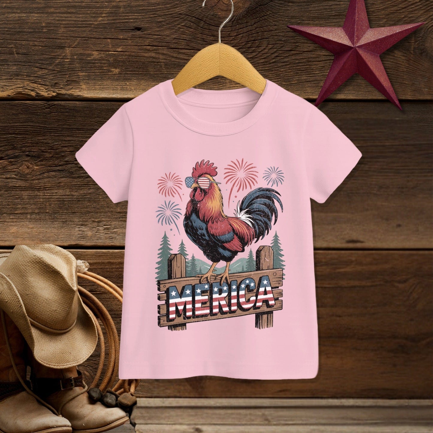 Merica Rooster T-shirt (Toddler)