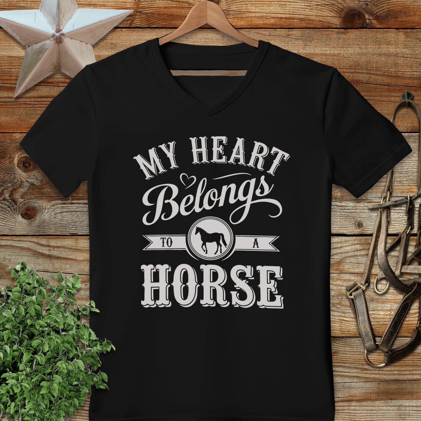 My Heart Belongs To A Horse V-neck