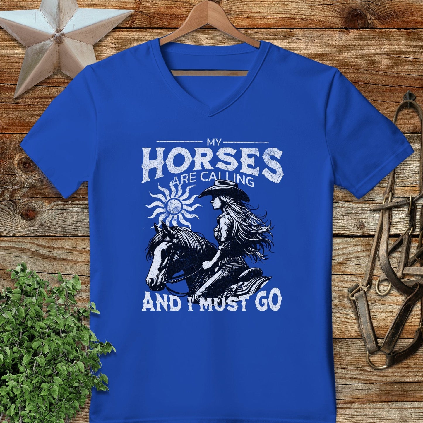 My Horses are Calling V-neck