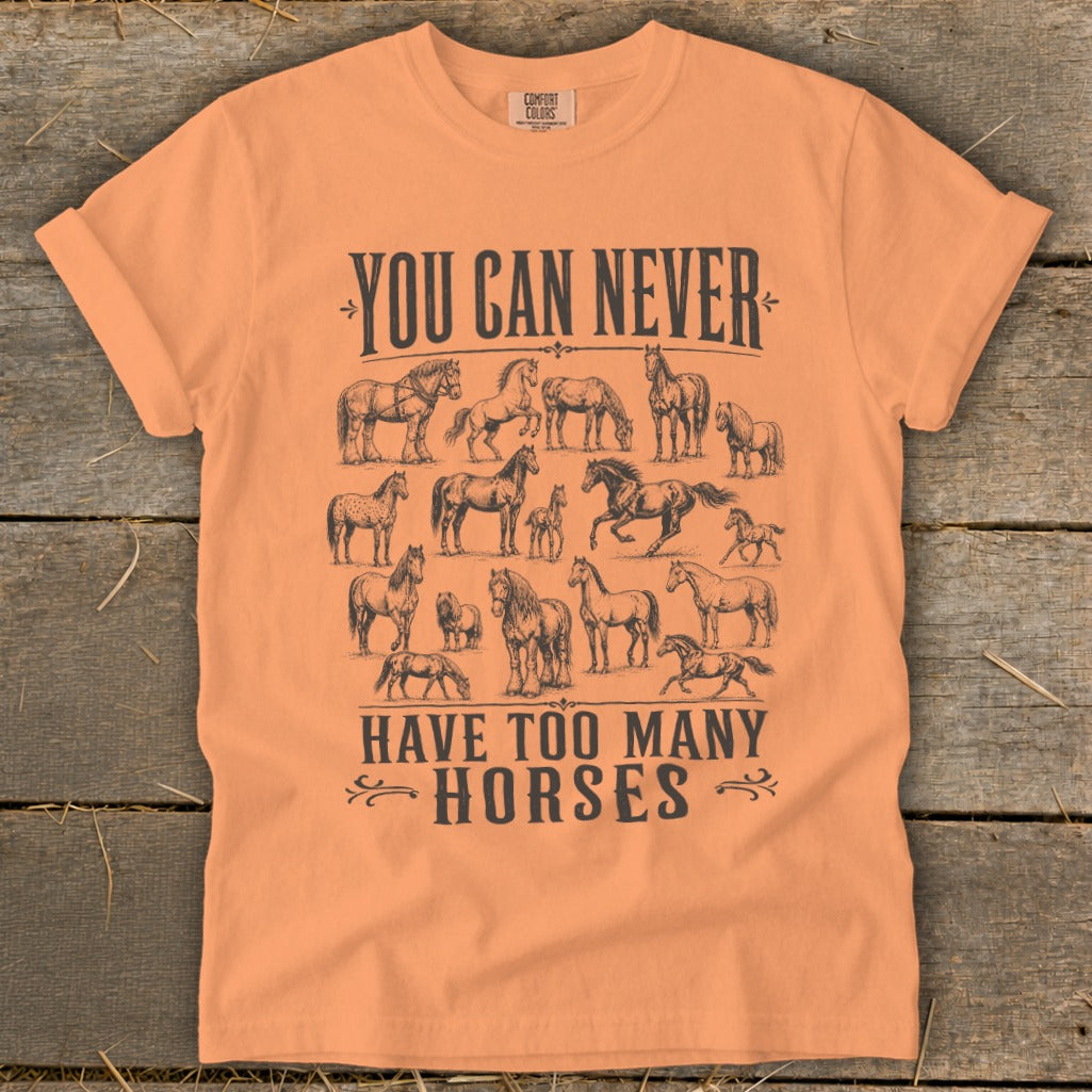 Never Too Many Horses Signature Tee