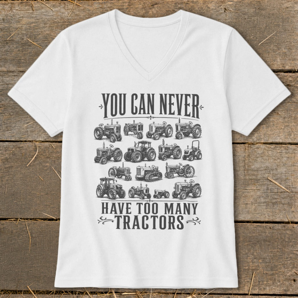 Never Too Many Tractors V-neck