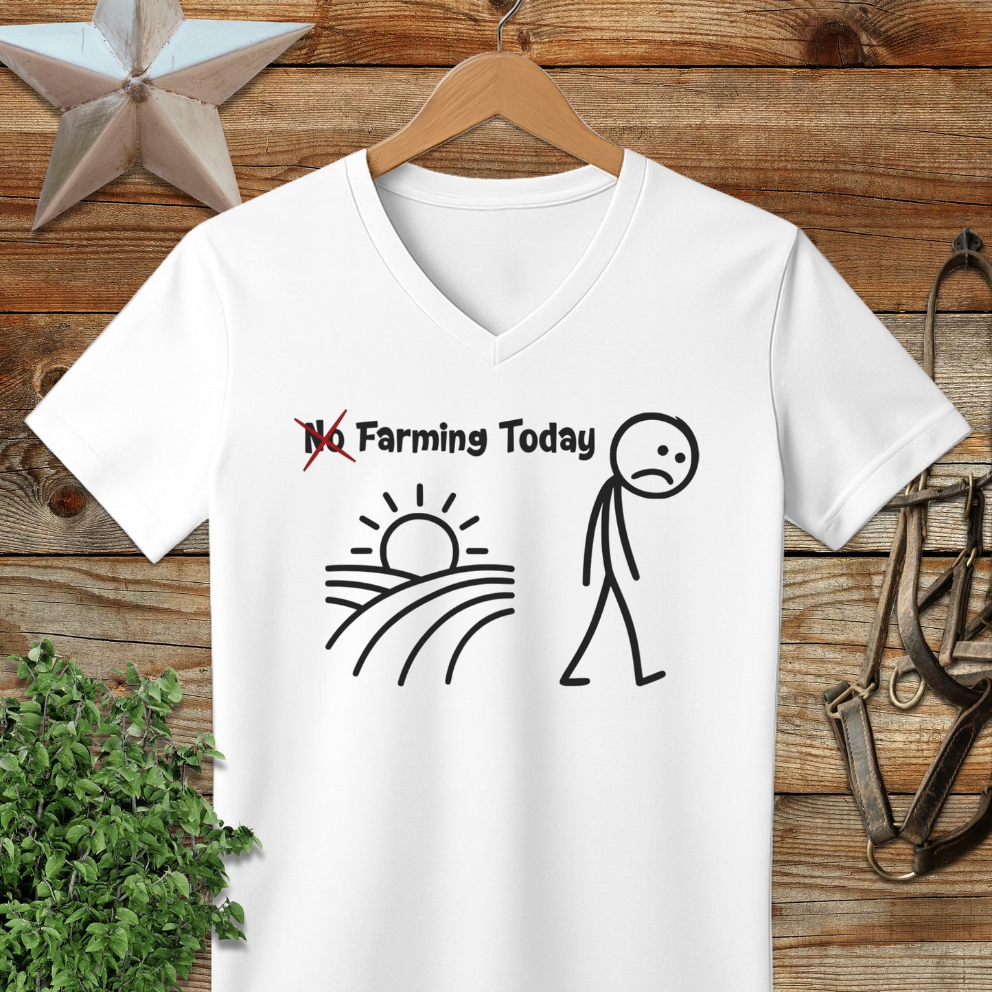 No Farming Today V-neck