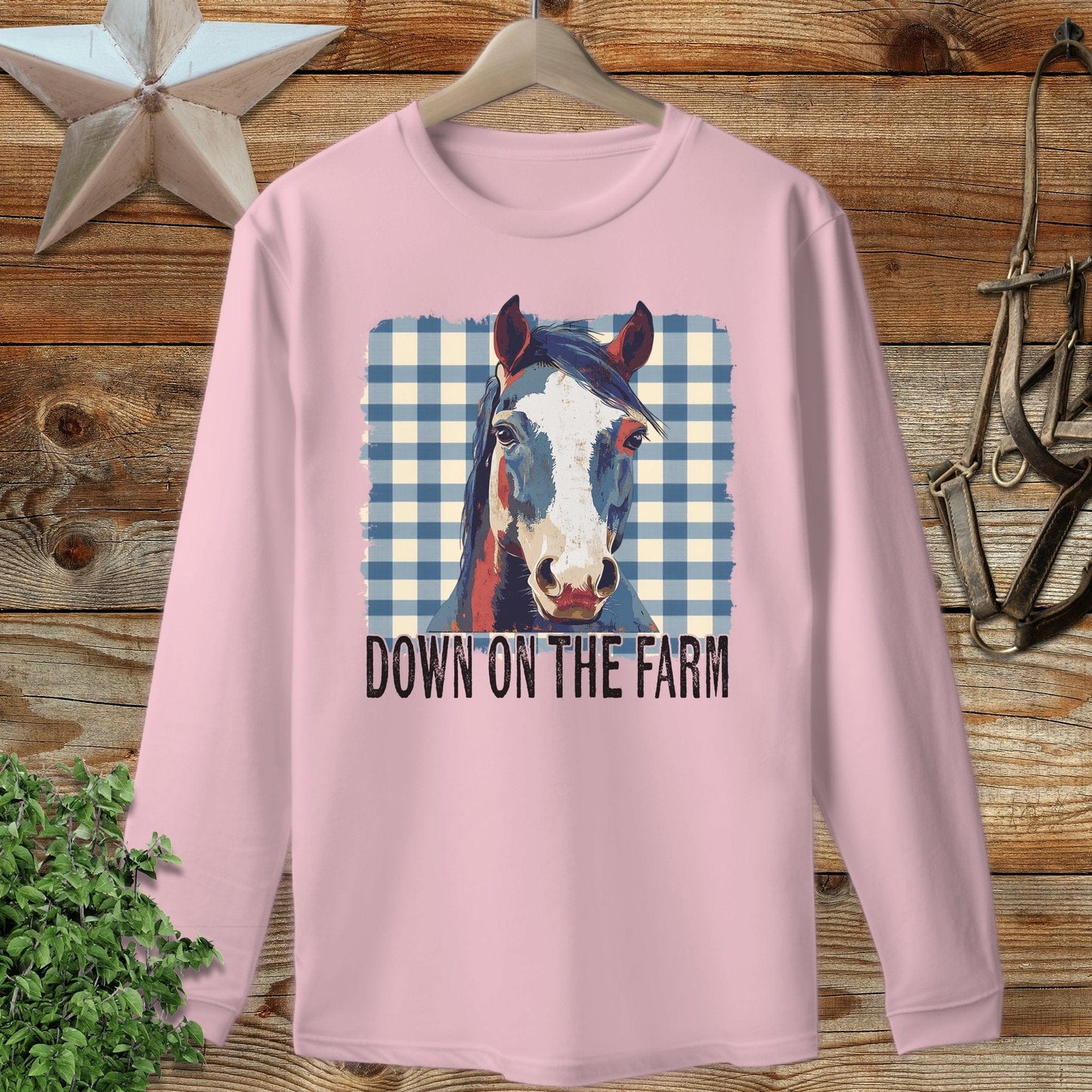 On The Farm Horse Long Sleeve Tee