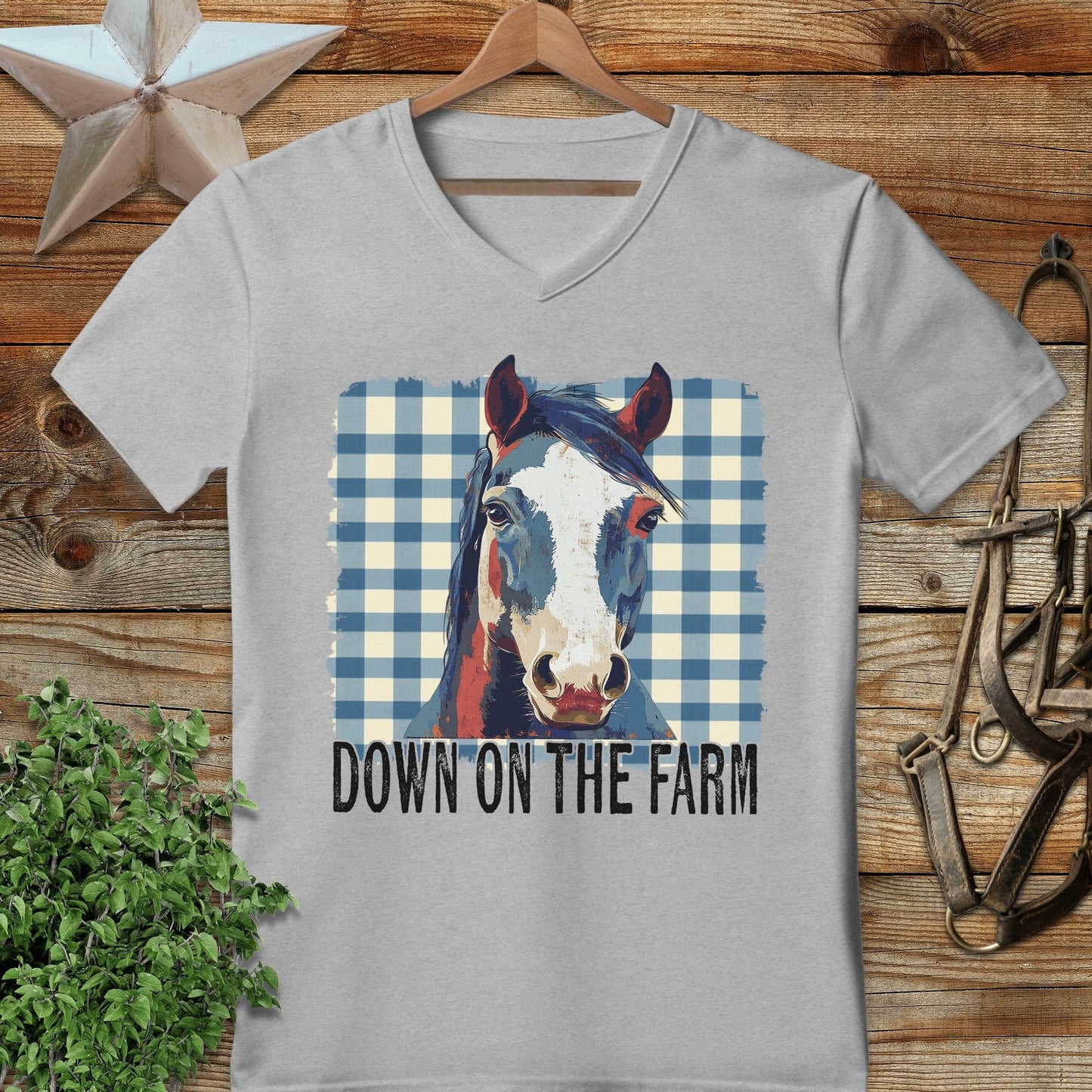 On The Farm Horse V-neck