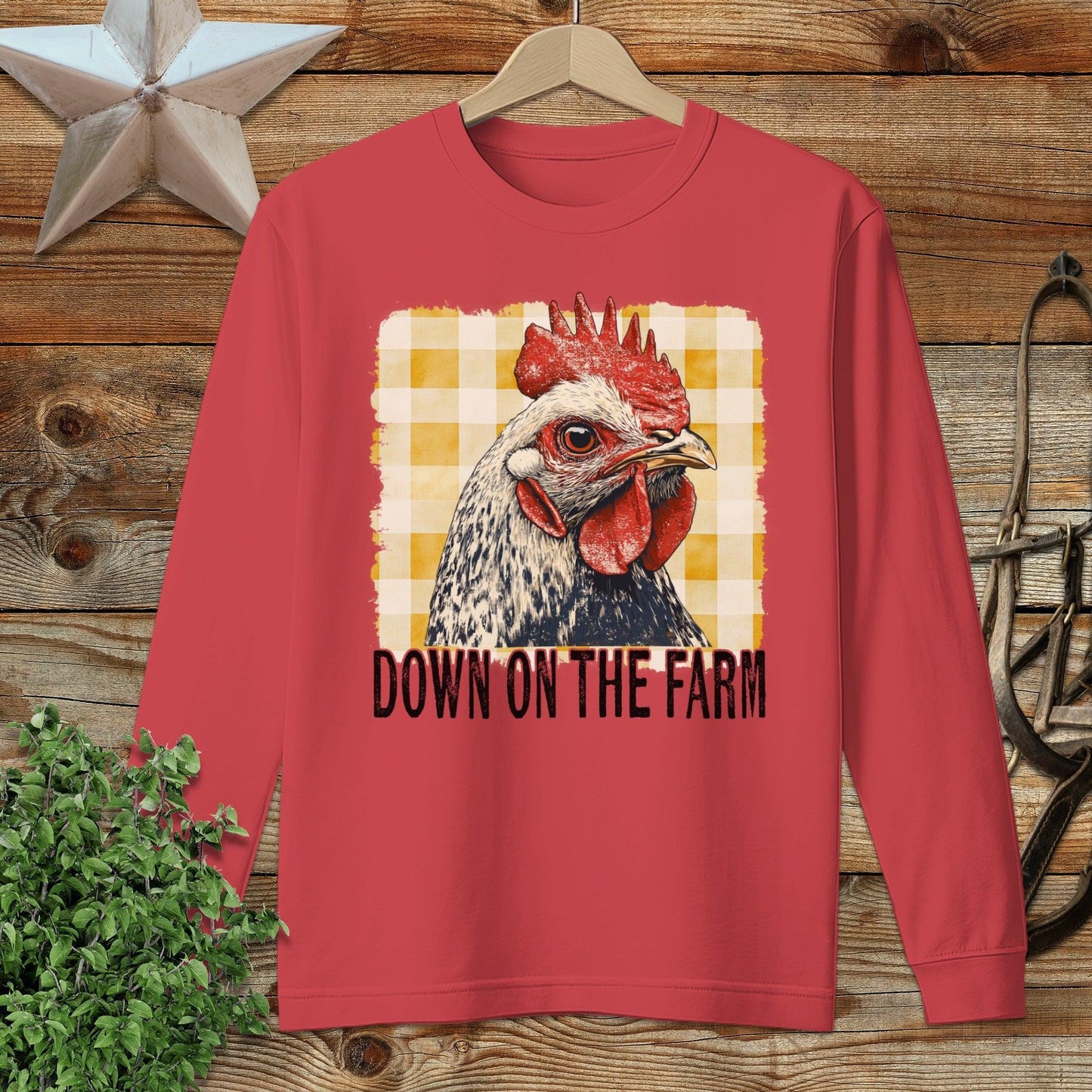 On the Farm Chicken Long Sleeve Tee