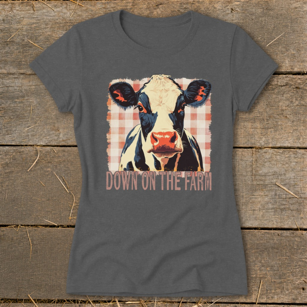 On the Farm Cow Ladies Tee