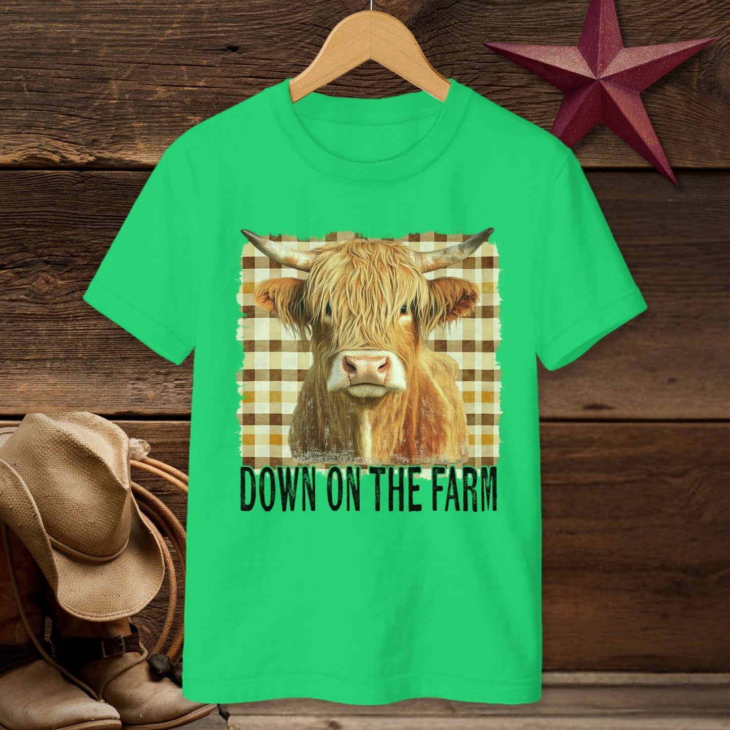 On the Farm Highland Cow T-shirt (Youth)