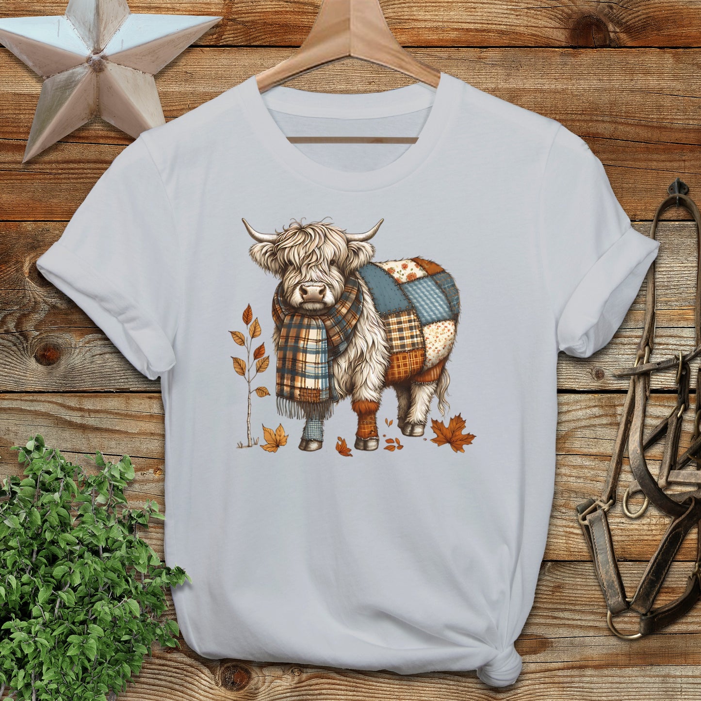 Patchwork Highland Cow T-shirt