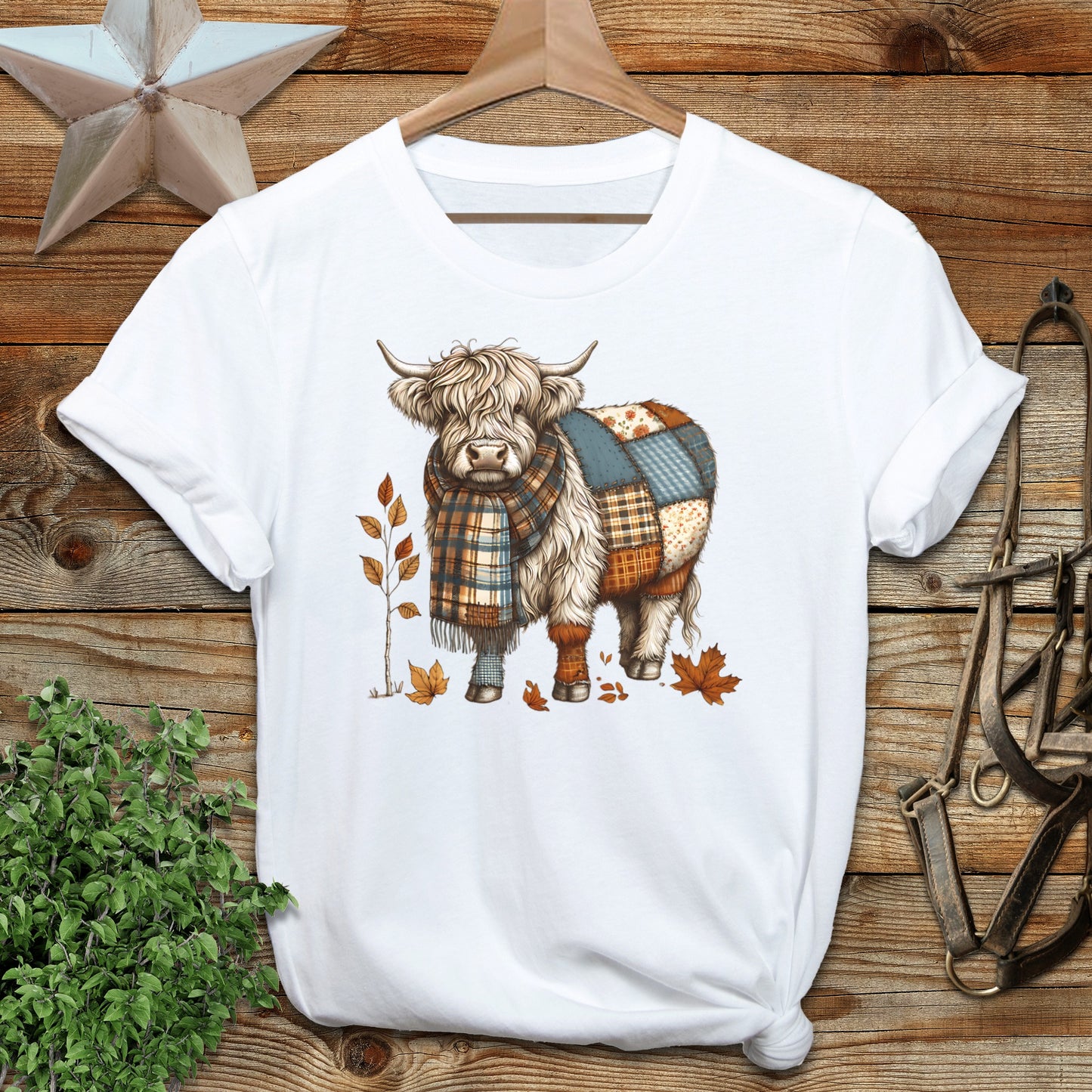 Patchwork Highland Cow T-shirt