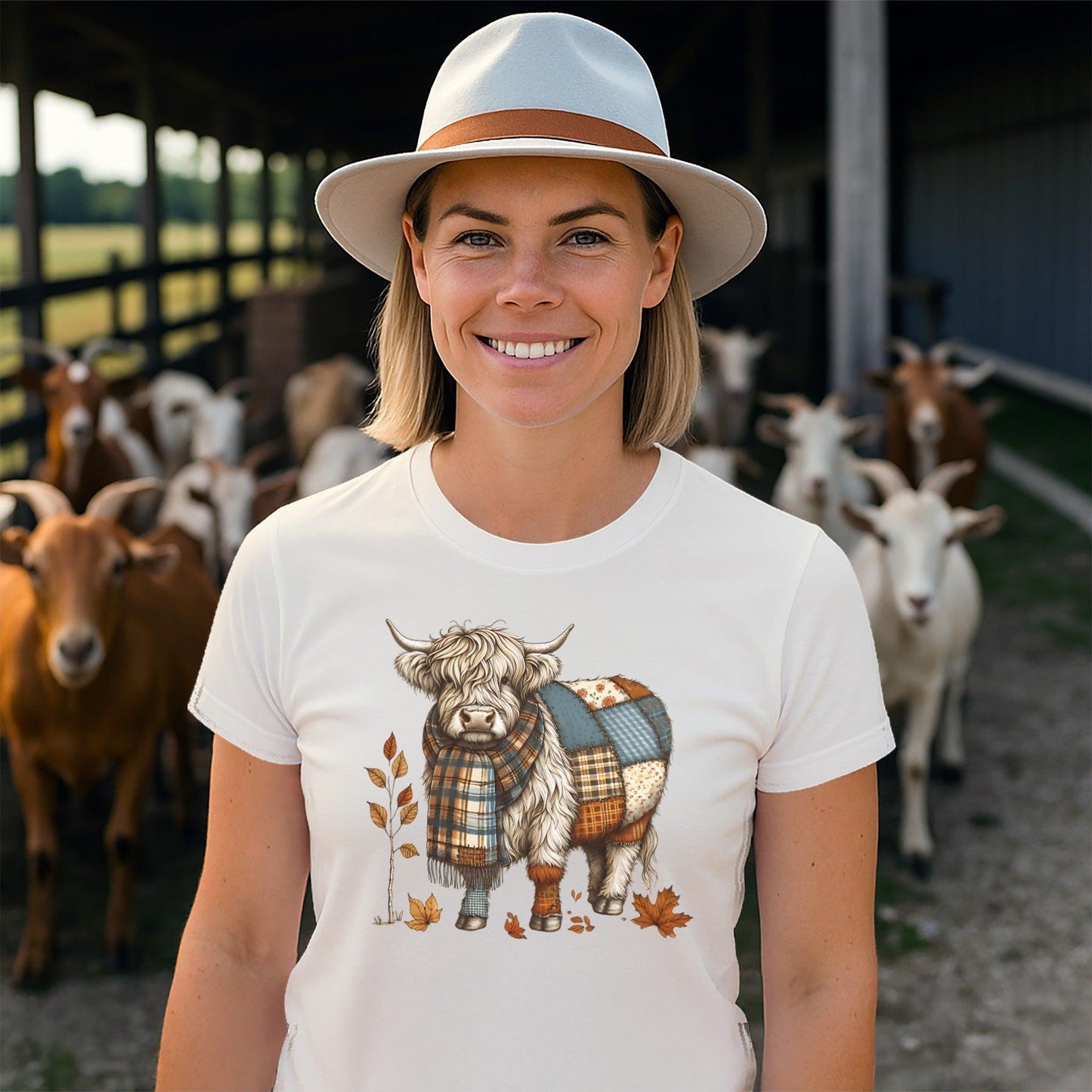 Patchwork Highland Cow T-shirt