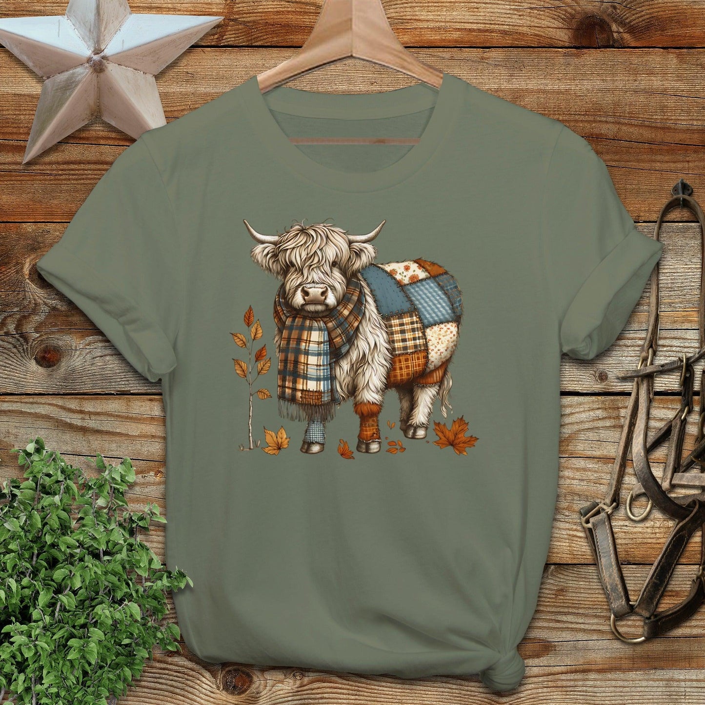 Patchwork Highland Cow T-shirt