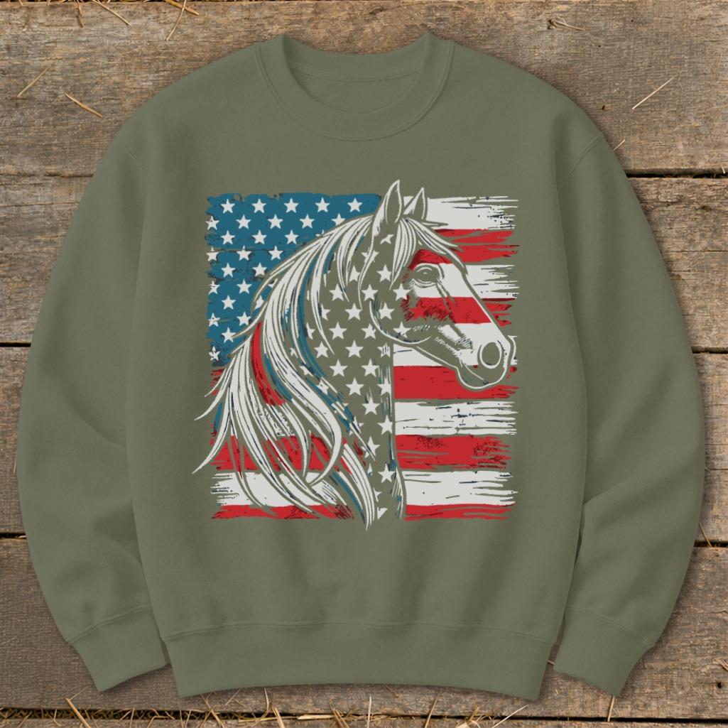 Patriotic Horse Sweatshirt