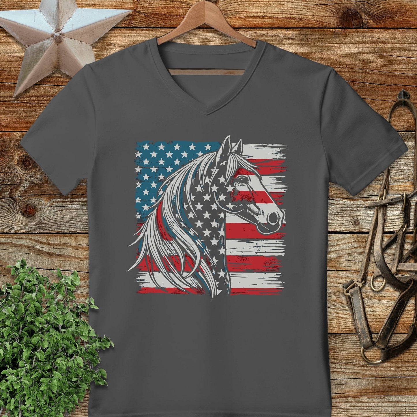 Patriotic Horse V-neck