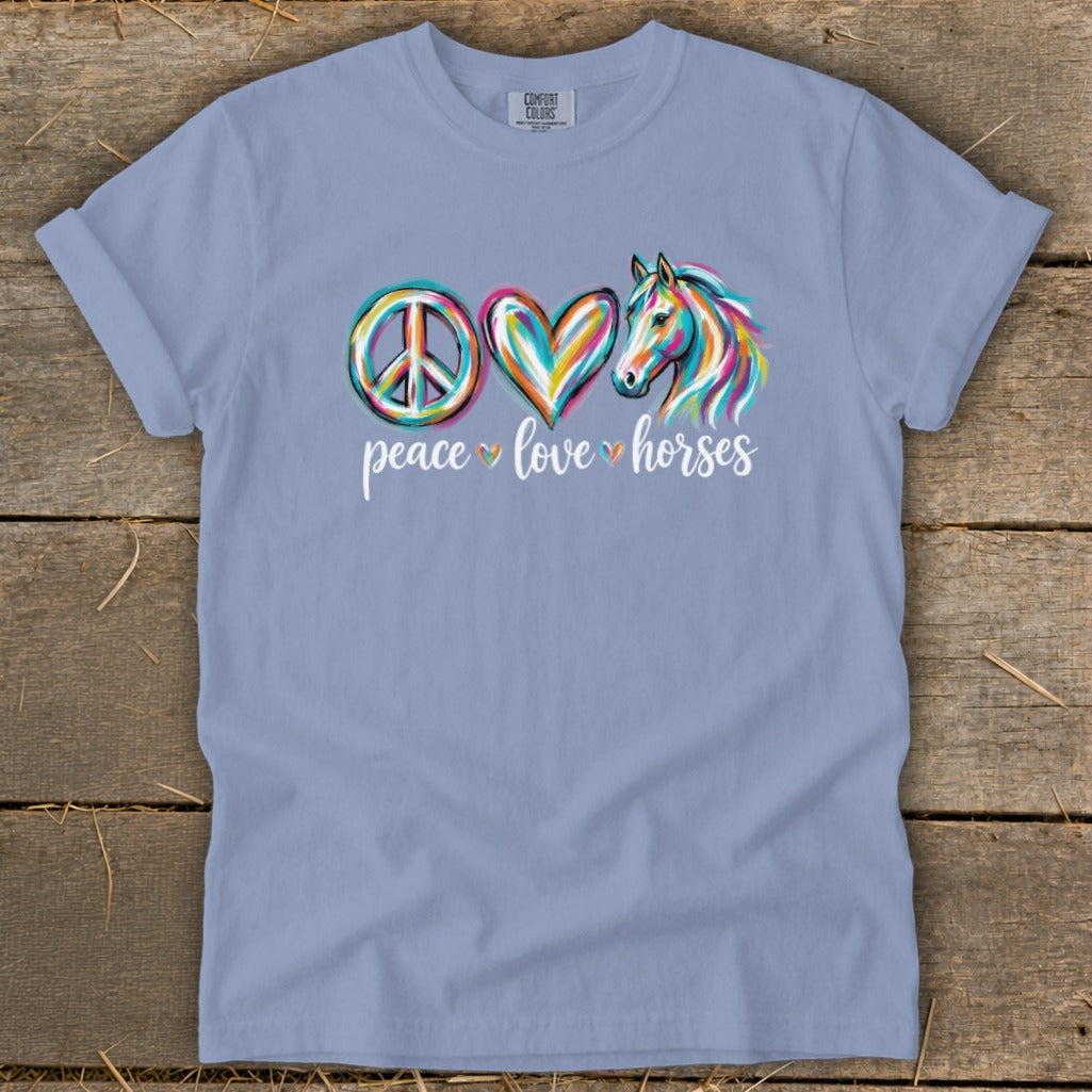 Peace Love Horses Signature Tee