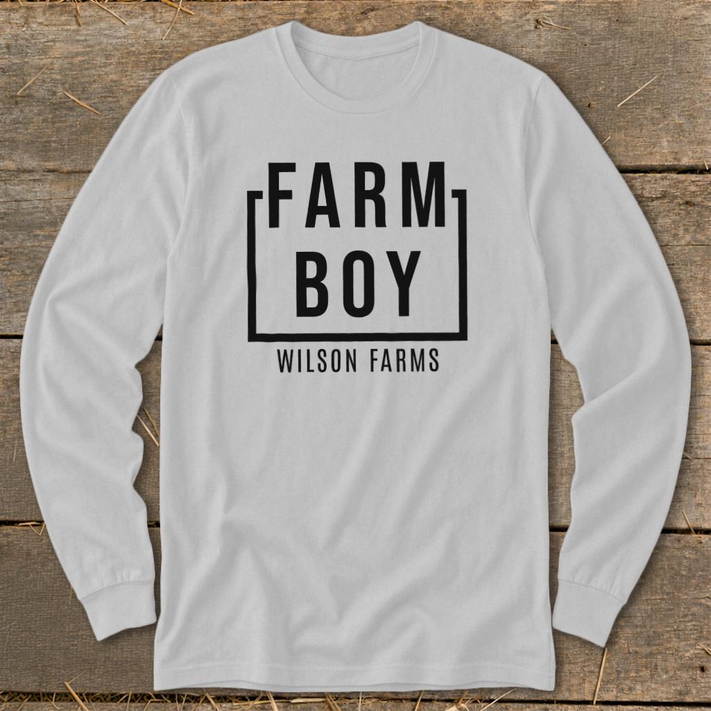Personalized Farm Boy Long Sleeve Tee