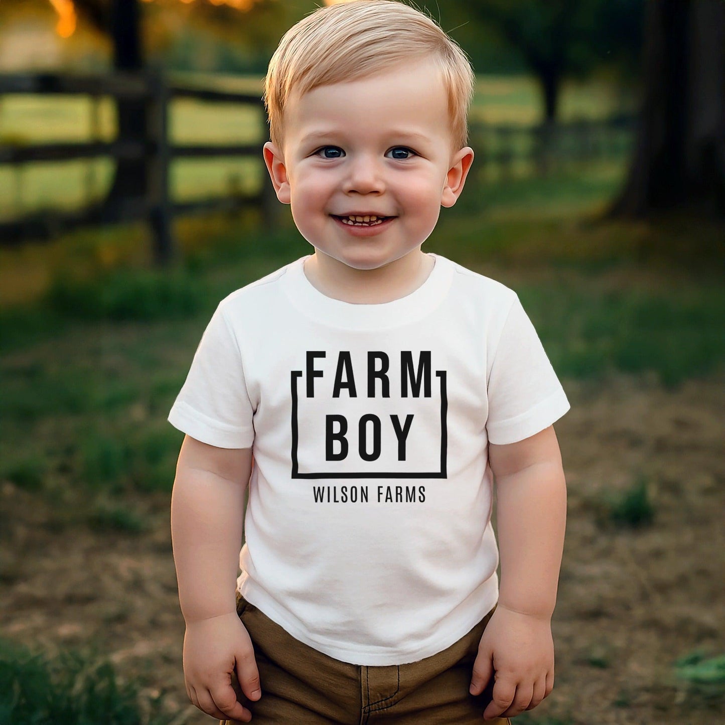 Personalized Farm Boy T-shirt (Toddler)