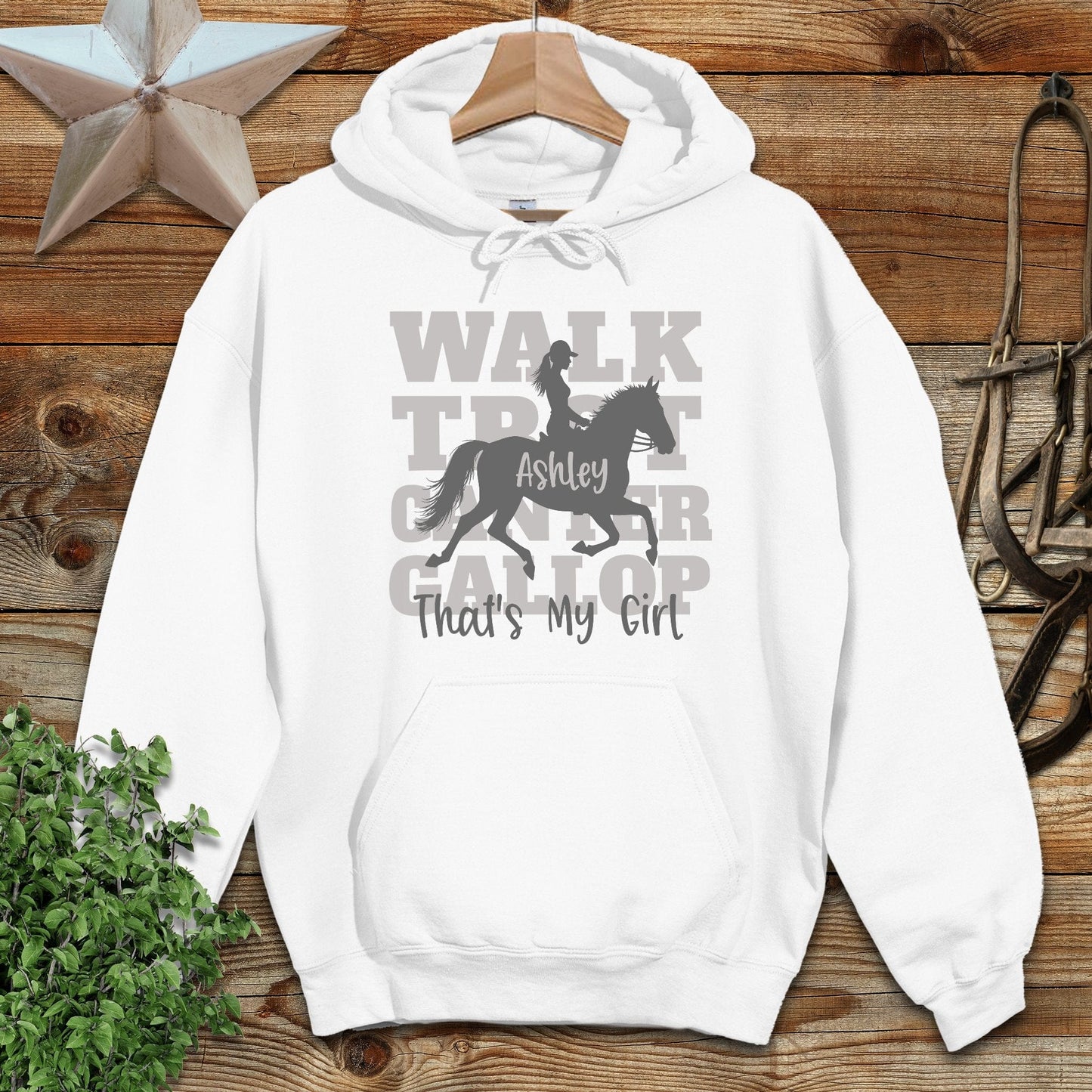 Personalized Walk Trot Canter Gallop Hoodie