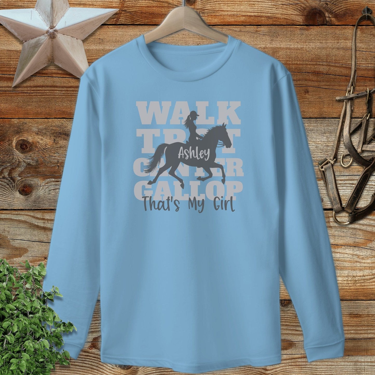 Personalized Walk Trot Canter Gallop Long Sleeve Tee