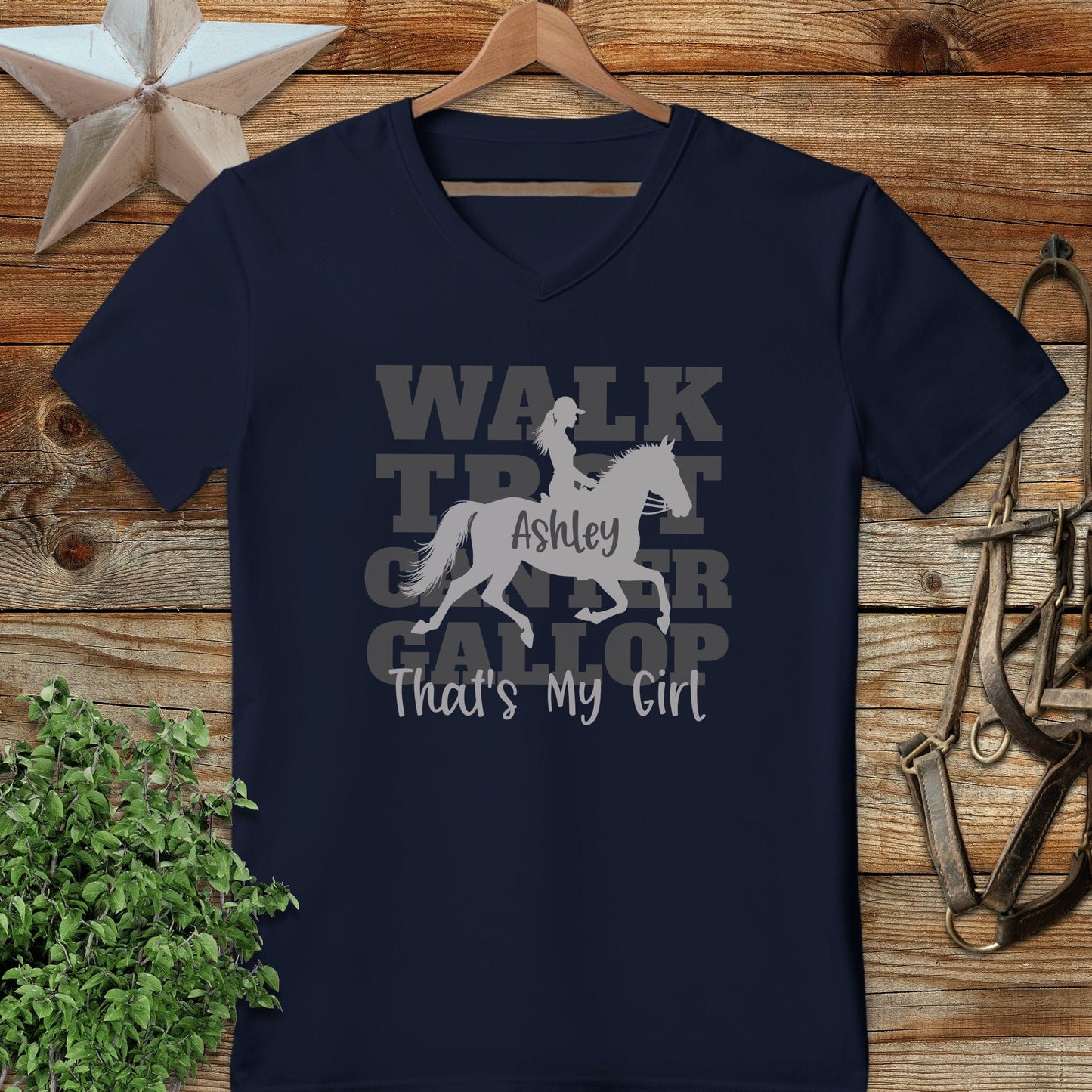 Personalized Walk Trot Canter Gallop V-neck