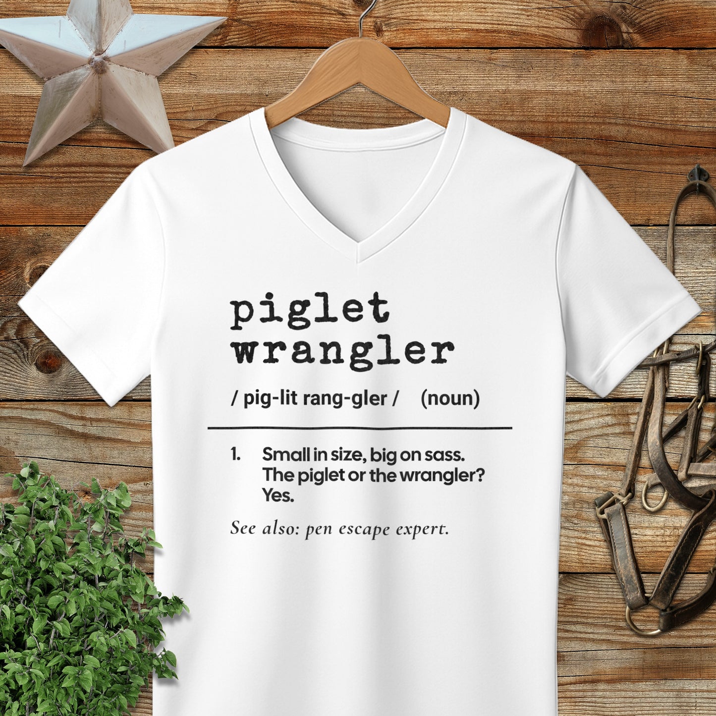 Piglet Wrangler Definition V-neck
