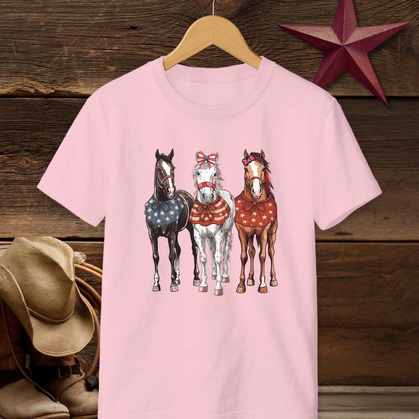 Pretty Patriot Horses T-Shirt (Youth)