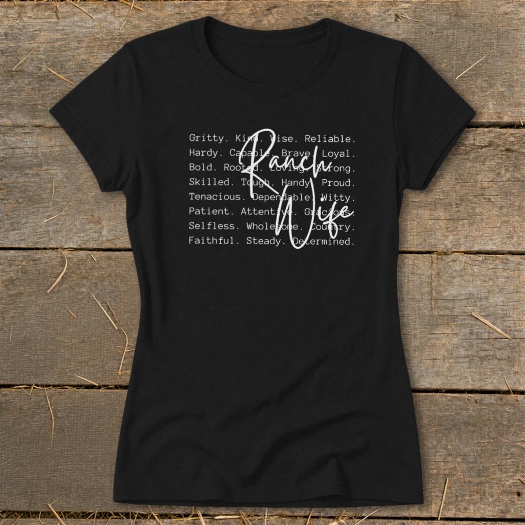 Ranch Wife Words Ladies Tee
