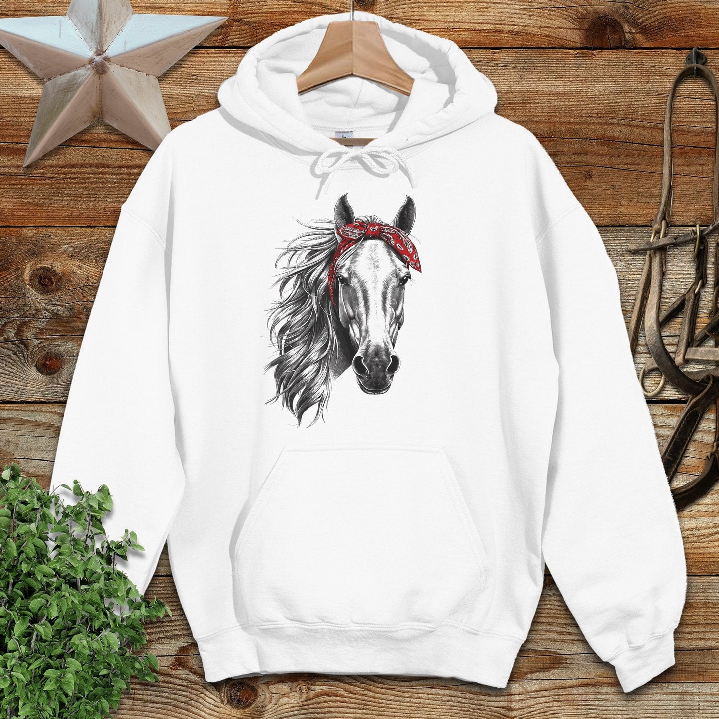 Red Bandana Horse Hoodie