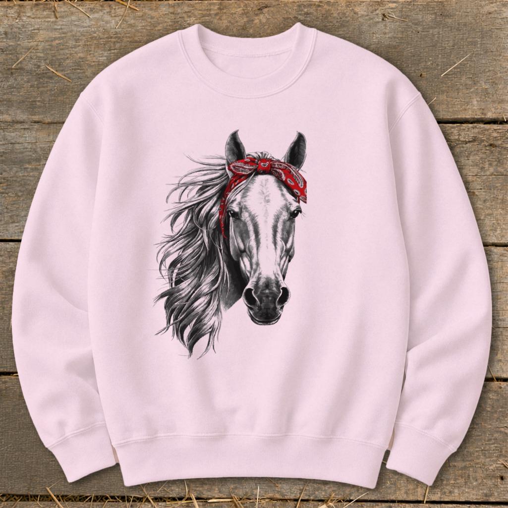Red Bandana Horse Sweatshirt