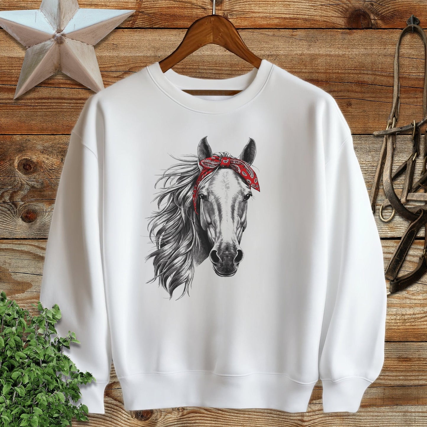 Red Bandana Horse Sweatshirt