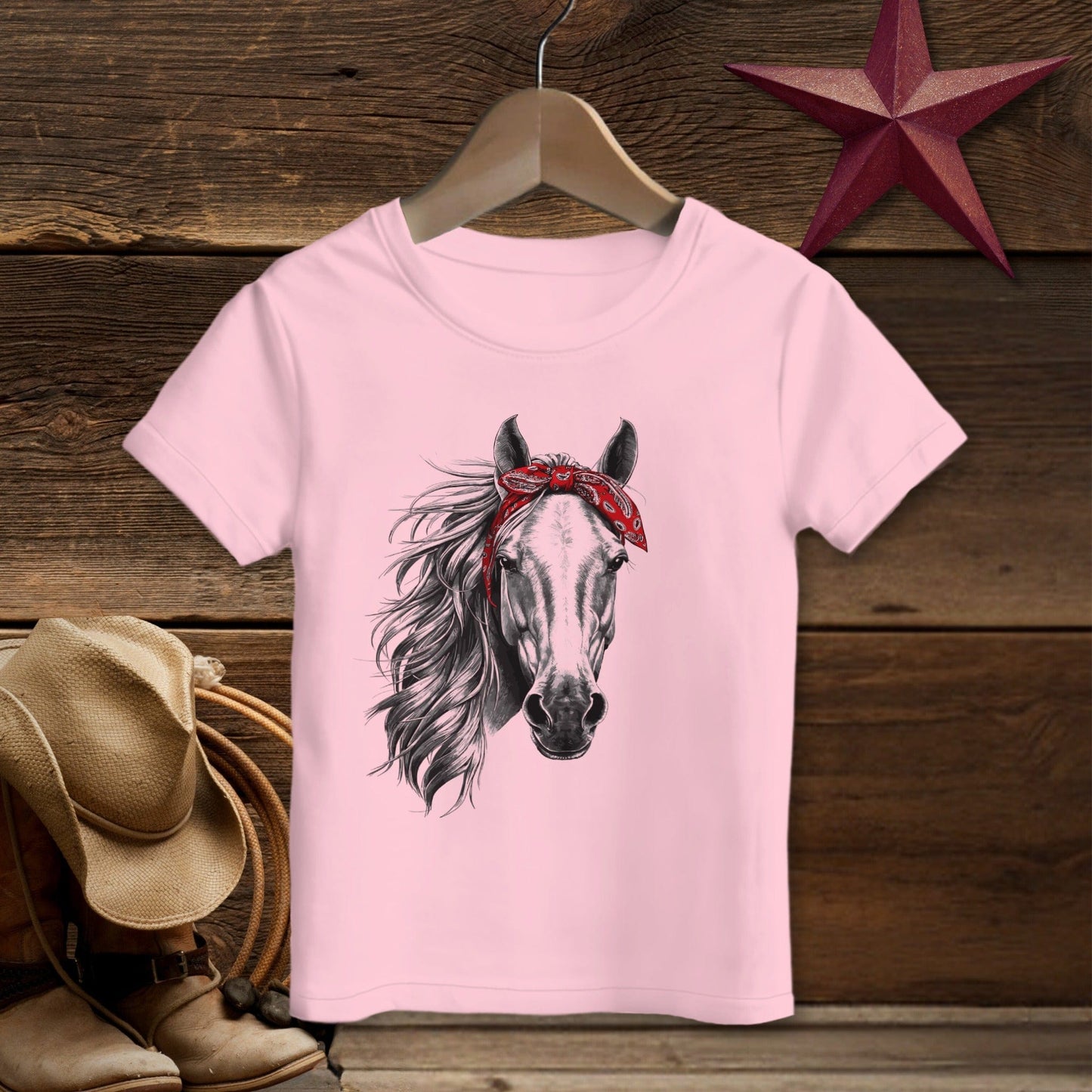 Red Bandana Horse T-shirt (Toddler)